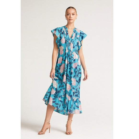 Anthropologie Cassandra Maxi Dress Medium Blue NWT - Picture 1 of 7